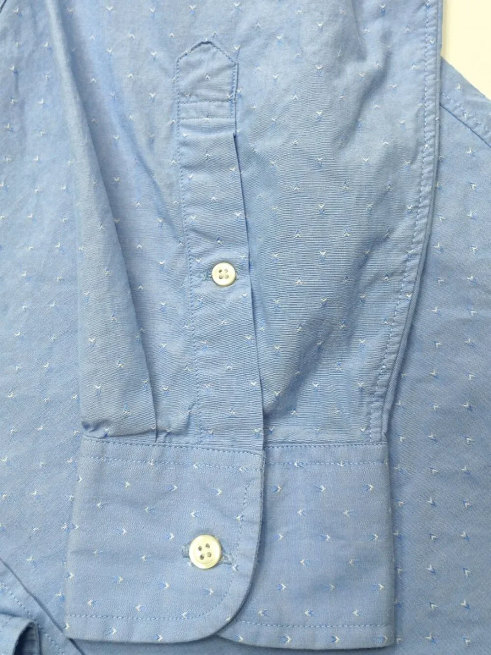 J.Crew Button Down Shirt Mens L Blue Dobby Cotton Preppy Ivy League Casual